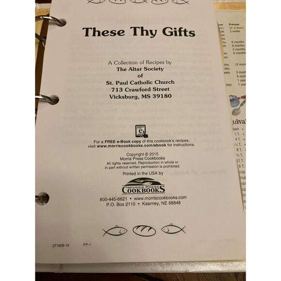 Church Cookbook, "These Thy Gifts" Recipes The Alter Society, Mississippi South - Picture 4 of 8